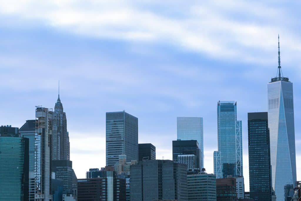 Illustrative Manhattan office skyline for Trepp commercial mortgage refinancing analysis