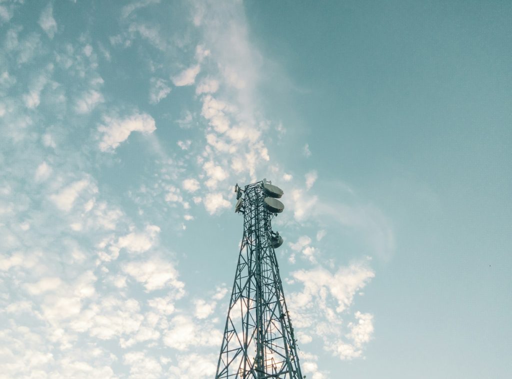 Cellular communications tower, illustrative image