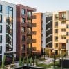 Apartment buildings illustrating supportive housing development; not the Perry Point Veterans Village property