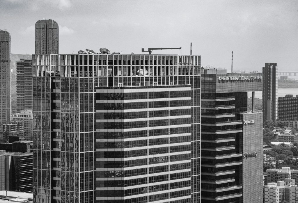 Illustrative office towers in Mumbai; not one of the KBRA-identified U.S. distressed properties