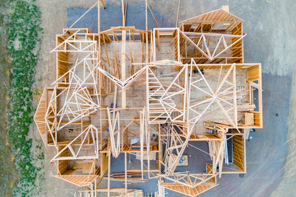 Illustrative wood-frame home construction; not a Census Bureau survey location