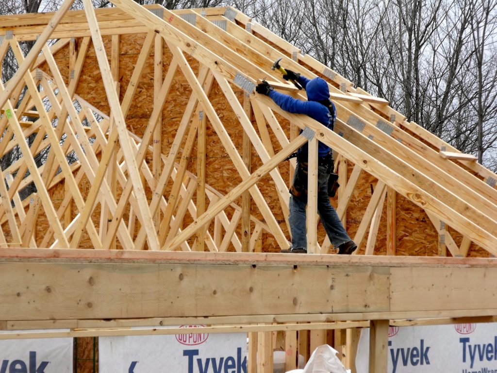Residential construction illustrating new homebuilding; not the Broadcast District site