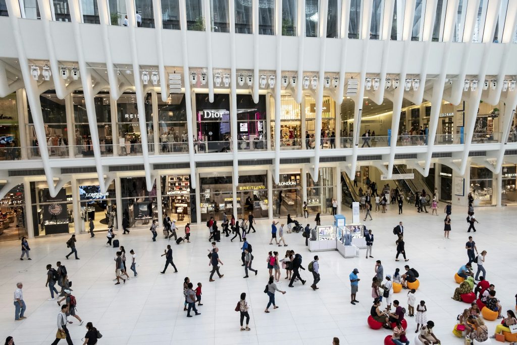 Shoppers inside a commercial center, illustrative image for U.S. consumer confidence