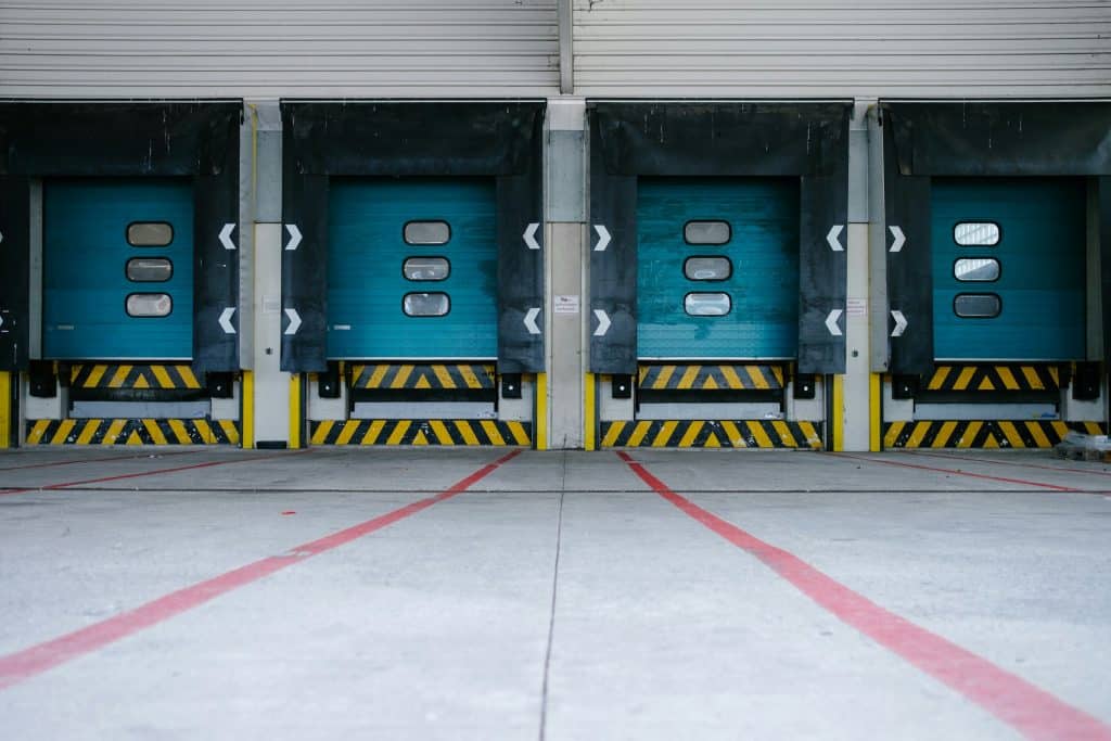 Commercial loading doors illustrating Seattle-area industrial lease; not Prologis Park SeaTac 3