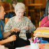 Senior living residents participating in a community activity