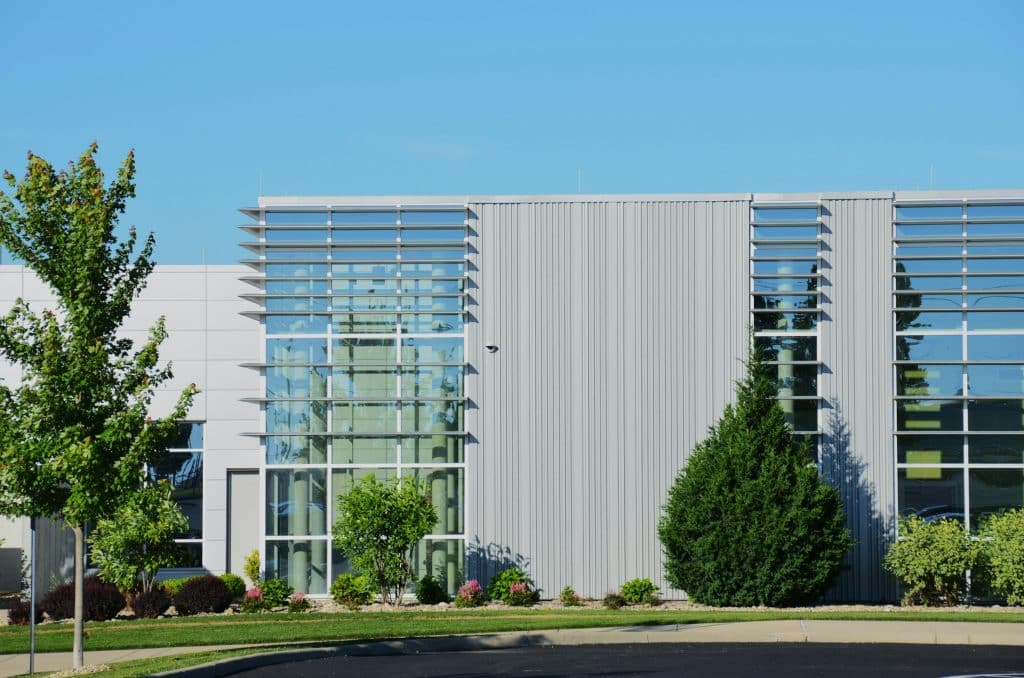 Modern office building exterior illustrating commercial office leasing; not a specific COPT Defense facility
