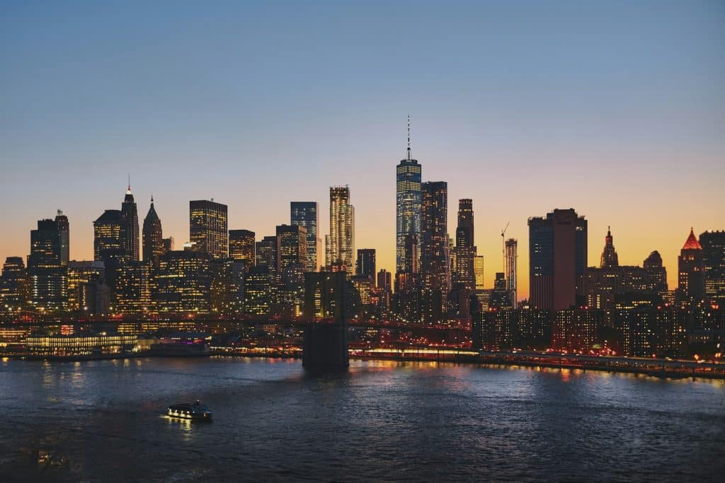 New York skyline representing commercial real estate investment; illustrative photograph, not an ACORE-financed property