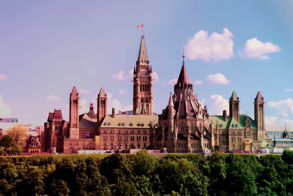 Parliament Hill in Ottawa, Canada, illustrating the Bank of Canada's October 2026 policy decision; not the Bank of Canada headquarters