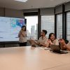 Business team collaborating during a strategy presentation