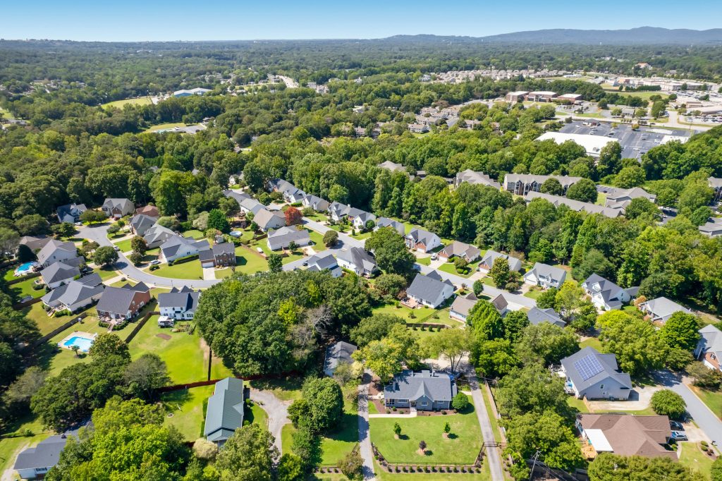 Neighborhood homes, illustrative photograph