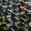 Aerial neighborhood homes illustrating housing finance