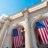 American flags in Washington DC, illustrative image for federal housing policy